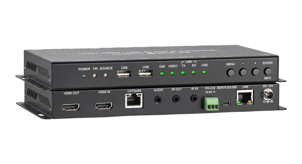 Flexible Matrix System transceiver powered by SDVoE w/ USB, POE & RS232