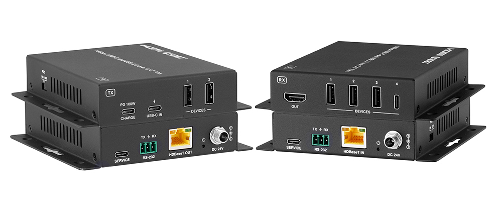 18Gbps USB-C 4K60 HDBaseT 3.0 Extender with 100W PD (70m)