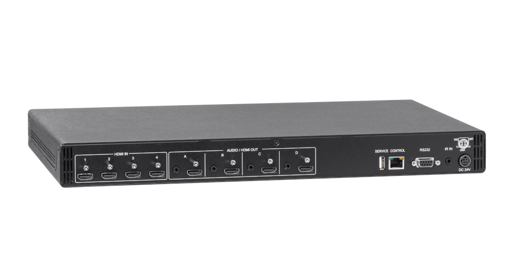 4x4 HDMI 2.0 Matrix Switcher with Audio outputs supporting 4K/60Hz