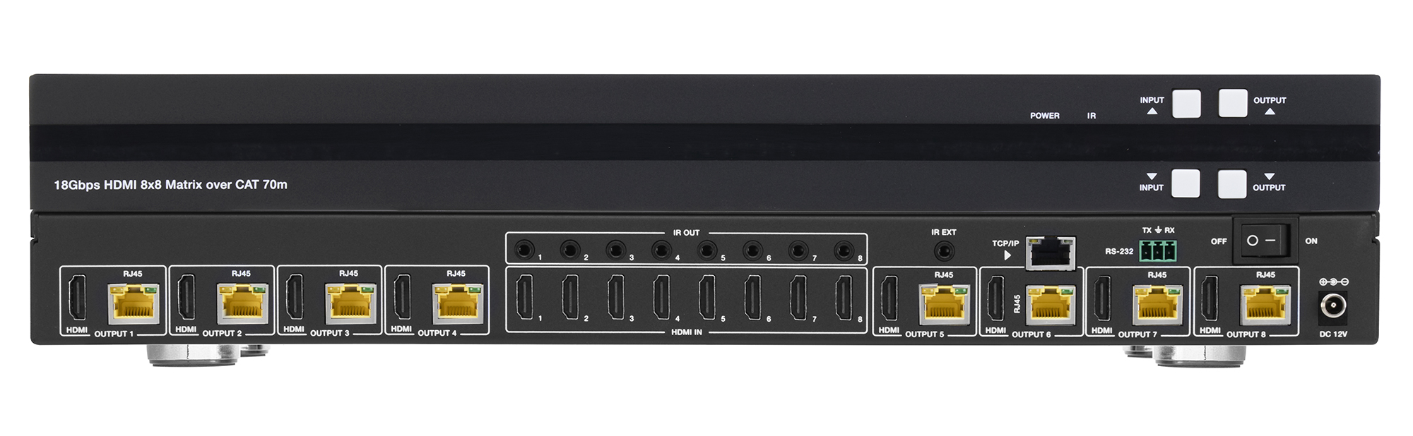 8×8 HDBaseT Matrix Switcher with 4K60 & CAT Extension (70m)