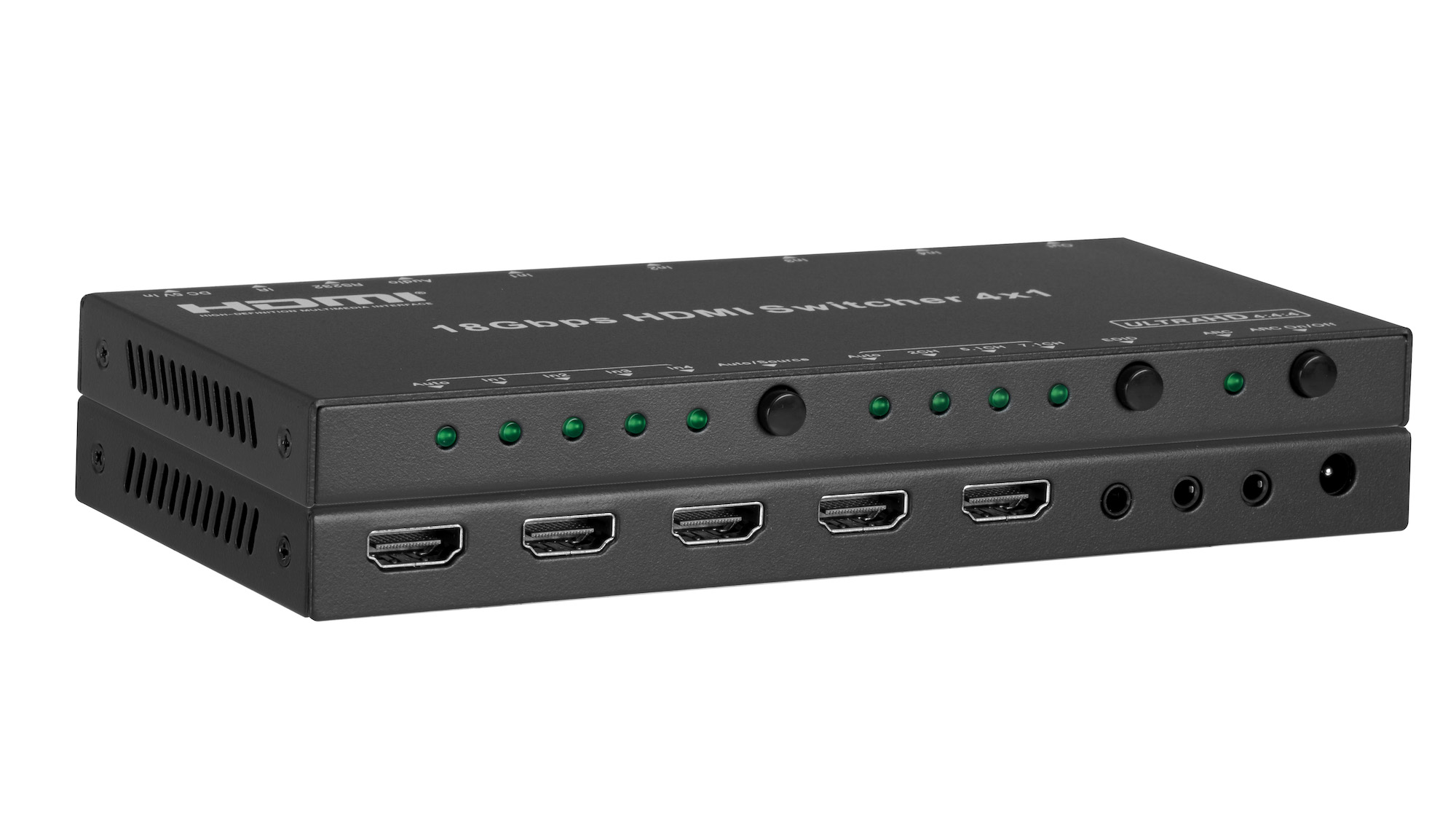 4×1 4K HDMI Switcher with ARC, Audio Extraction, and RS-232